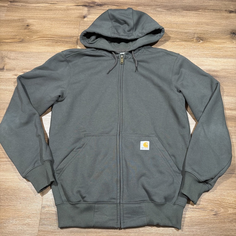Carhartt Hoodie Men's SMALL Full Zip Rain Defender Sweatshirt Peat 100614 306